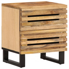Bedside Cabinet Brown Solid Mango Wood, Engineered Wood...