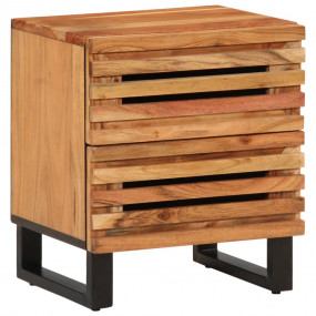 Bedside Cabinet Brown Solid acacia wood, engineered woo...