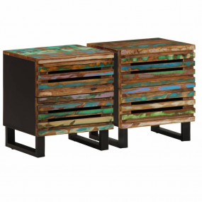 Bedside Cabinet Set of 2 Multicolor