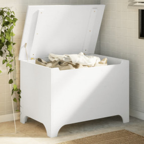 Storage Box White Solid pine wood 31.5 x 19.3 x 21.3 in