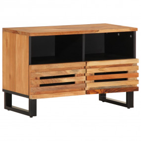 TV Cabinet brown Solid acacia wood 27.6x13.4x18.1 in TV...