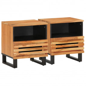 Bedside Cabinet Set of 2 Brown