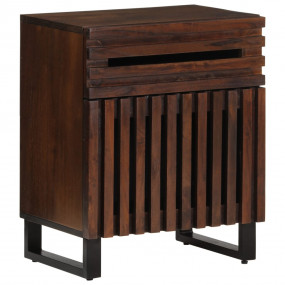 Bedside Cabinet Brown Solid Mango Wood Medium Bedside C...