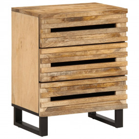 Bedside Cabinet Natural Mango Wood Solid Mango Wood Med...