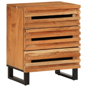Bedside Cabinet Natural Wood Solid Acacia Wood Medium