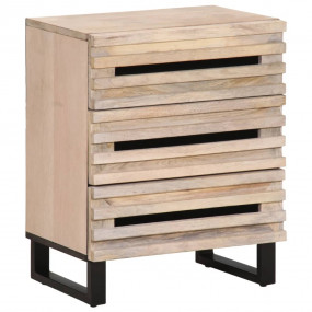 Bedside Cabinet Bleached wood Solid mango wood, steel M...