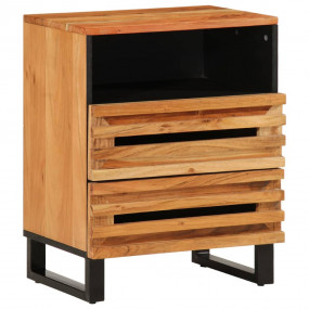 Bedside Cabinet Brown Solid mango wood, steel Medium