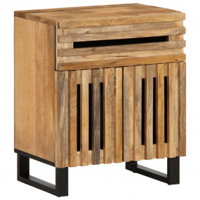 Bedside Cabinet Brown Solid Acacia Wood Medium Doors