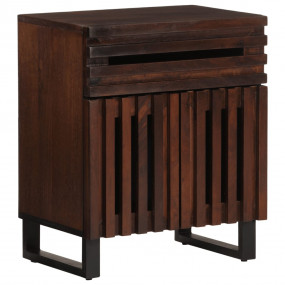 Bedside Cabinet Brown Solid mango wood 19.7x13.4x23.6 i...