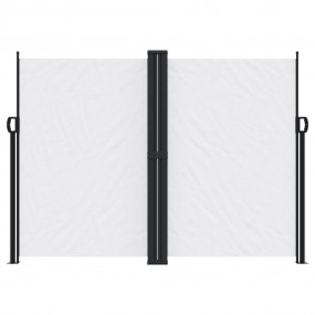 Retractable Side Awning White 100% polyester with PU co...