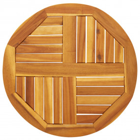 Table Top Natural wood Solid acacia wood 23.6 inch diam...