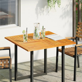 Table Top Natural wood Solid acacia wood 35.4 in x 35.4...