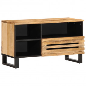 TV Cabinet Brown Solid Mango Wood, Steel Medium TV Cabi...