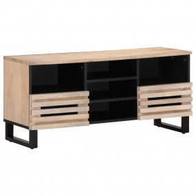 TV Cabinet Bleached Wood Solid Mango Wood 39.4 x 13.4 x...