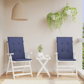 Highback Chair Cushion Set of 2 Navy Blue 100% polyeste...