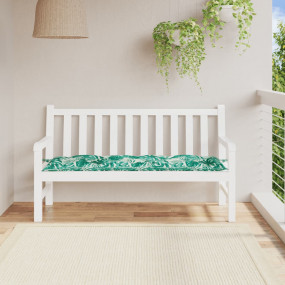 Garden Bench Cushion Leaf Pattern Green 100% Polyester ...