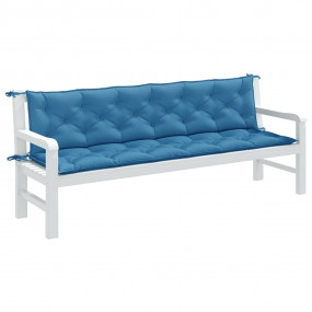 Garden Bench Cushion Melange blue Fabric (100% polyeste...