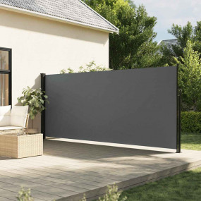 Retractable Side Awning Anthracite Polyester with PU co...