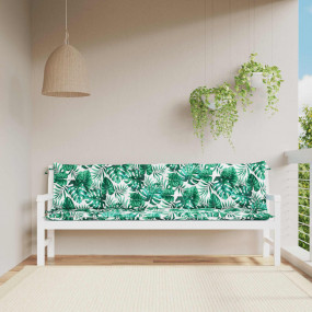 Garden Bench Cushion Set of 2 Leaf pattern