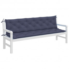 Garden Bench Cushion Set of 2 Navy Blue Oxford Fabric