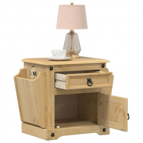 Bedside Cabinet Honey Brown Solid pine wood Compact