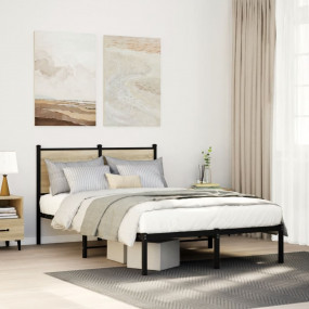 Bed Frame Sonoma Oak Steel, Engineered wood Small Doubl...