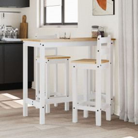 Bar Chair White Solid pine wood Medium Footrest Bar Cha...