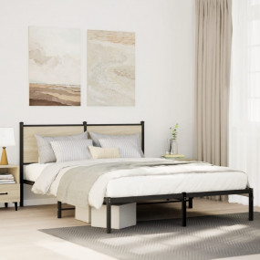 Bed Frame Sonoma oak Steel, engineered wood Full Bed Fr...