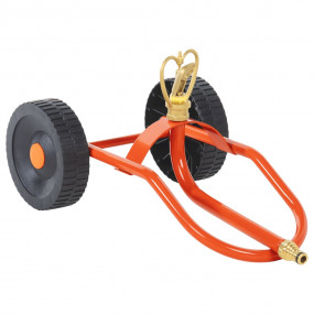 Wheeled Sprinkler Sled Red Powder-coated steel, brass, ...