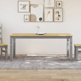 Dining Table Gray Solid pine wood with a honey wax fini...