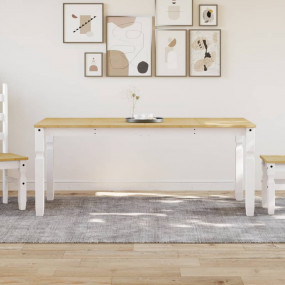 Dining Table White Solid pine wood Large Durable Dining...