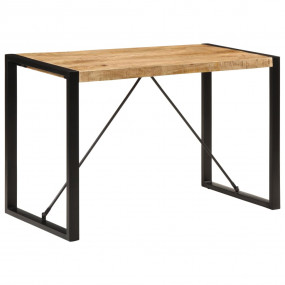 Dining Table Natural wood and black Solid rough mango w...