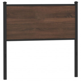 Headboard Brown Oak Engineered Wood and Steel Single Du...
