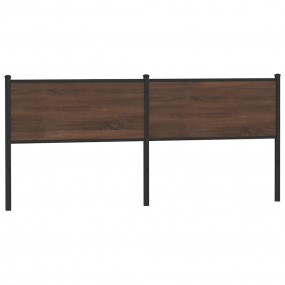 Headboard Brown oak Engineered wood and steel Double Du...