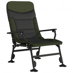 Fishing Chair Green and Black 600D Oxford fabric and St...