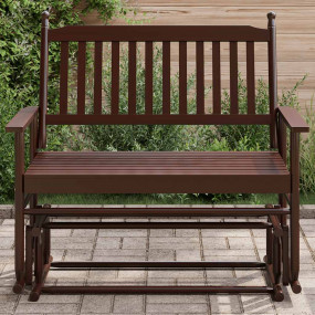 Glider Bench Brown Solid Wood Poplar Medium Glider Benc...