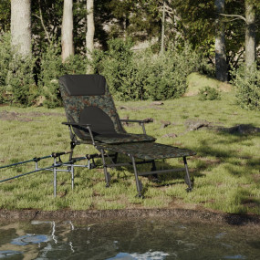 Fishing Bedchair Camo and black Steel frame with 600D O...
