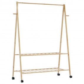Clothes Rack Varnished Bamboo Bamboo Floor Standing Fol...