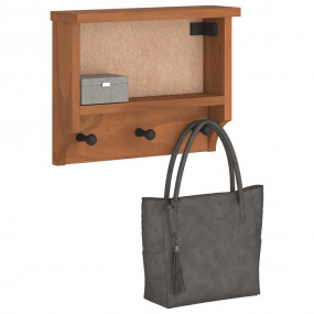 Wall-mounted Coat Rack Acacia wood finish Solid pinewoo...