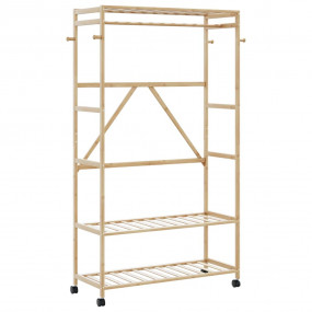 Clothes Rack Bamboo Varnished Bamboo 43.3x15.7x70.9 in ...