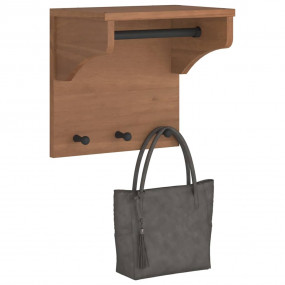 Wall-mounted Coat Rack Walnut Solid pinewood 16.9 x 11....