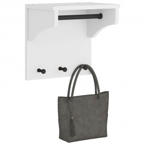 Wall-mounted Coat Rack White Solid pine wood, engineere...