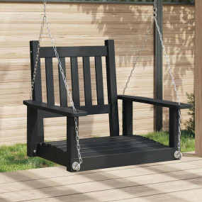 Garden Swing Chair Black Solid Fir Wood Standard