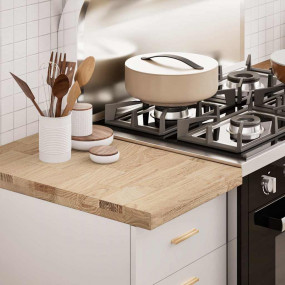 Kitchen Worktop Natural Solid oak wood 15.7 x 25.0 in D...