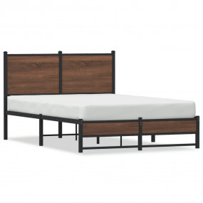 Bed Frame Brown oak Steel, engineered wood Small Double...