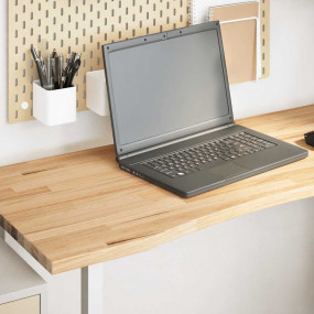 Desk Top Natural Oak Solid Oak Wood 47.2x19.7x1.0 in De...