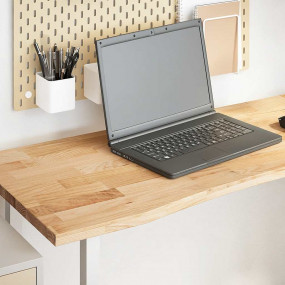 Desk Top Natural Oak Solid Oak Wood 55.1x19.7x1.0 in Du...