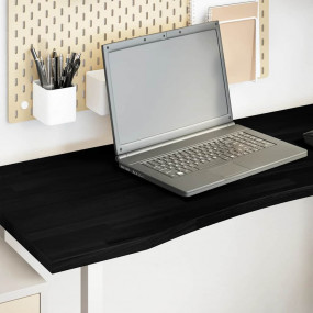 Desk Top Dark Brown Solid Oak Wood 47.2 x 19.7 x 1.0 in...