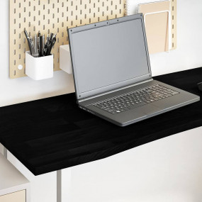 Desk Top Dark Brown Solid Oak Wood 63 x 19.7 in Durable