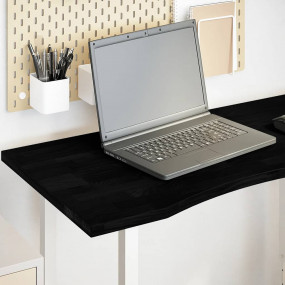 Desk Top Dark Brown Solid Oak Wood 39.4 x 23.6 in Durab...
